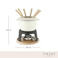 thumbnail image 4 of Twine Farmhouse Kitchen Enamel Cast Iron Fondue Set - Cheese Melting Pot, 4 of 8