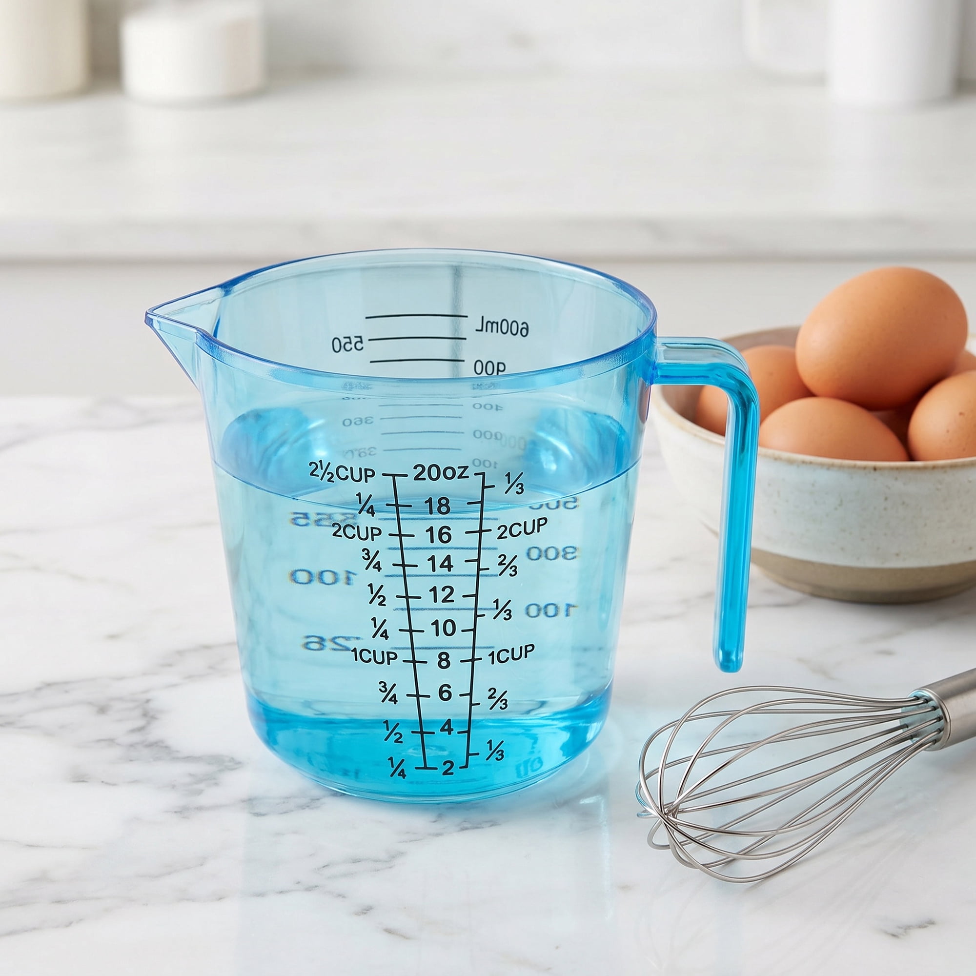Unique Bargains PS Material Measuring Cup for Measuring Oil Water Milk Blue 600ml