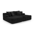thumbnail image 5 of Two-Seater Lazy Sofa Lounge Chair,Compressed Sofa No Assembly Required, Made of Velvet Fabric, Fluffy Modern Lounge Chair, Used for Indoor Living Rooms and Bedrooms (Black), 5 of 11