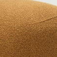 thumbnail image 5 of Round Boucle Upholstered Ottoman Chair, Footstool with Soft Padded Seat, Fully Assembled Modern Sofa Couch Footrest, Extra Seating for Bedroom Entryway, Brown(18.5" D x 23" W x 16.5" H), 5 of 9