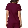 thumbnail image 5 of Adar Medical Women's Scoop Neck Smocked Solid Top - 627 - Burgundy - XS, 5 of 7