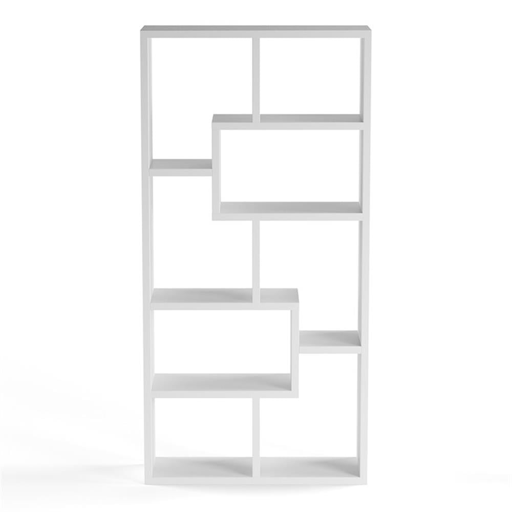Furniture of America Adeo Contemporary Wood 10-Shelf Bookcase in White