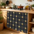 thumbnail image 6 of Sunflower Cabinet Curtain 35"Wx35"L, Dustproof Under Sink Skirt with Self Adhesive Tape, Gradual Geometric Abstract Modern Black Cabinet Curtain Cover for Kitchen Sink, Bathroom Vanity, Laundry Room, 6 of 9