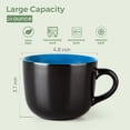 thumbnail image 3 of AmorArc 24 oz Soup Mugs with Handles, Jumbo Ceramic Bowls Mugs Set with handles for Coffee Cereal Cappuccino Snacks, Microwave&Dishwasher safe Soup Cups for Meal-Blue, 3 of 8