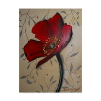Trademark Fine Art 'Single Red Poppy' Canvas Art by Cherie Roe Dirksen