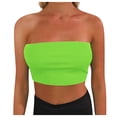 thumbnail image 2 of Fitted Crop Tank Tops for Woman's Fashion Casual Sleeveless Bra Slim Short Solid Color Sexy Vest Tank Tops Green, 2 of 8