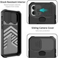 thumbnail image 3 of AmPm for iPhone 12/12 Pro Case with Sliding Camera Cover and Card Holder Heavy Duty Protective iPhone 12 Case with Screen Protector Magnetic Kickstand Phone Case for iPhone 12/12 Pro(Black), 3 of 7