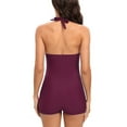 thumbnail image 5 of Womens One-Piece Swimsuit Tie Back Tummy Control Swimwear Monokini Push Up Bathing Suit, 5 of 5