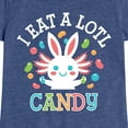 thumbnail image 3 of Instant Message - I Eat Alotl Candy - Toddler And Youth Girls Short Sleeve Graphic T-Shirt, 3 of 6