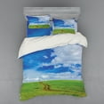 thumbnail image 2 of Ambesonne Nature Bedding Set 3 Pcs, Path in Meadow Rural, Twin XL, Blue, 2 of 3