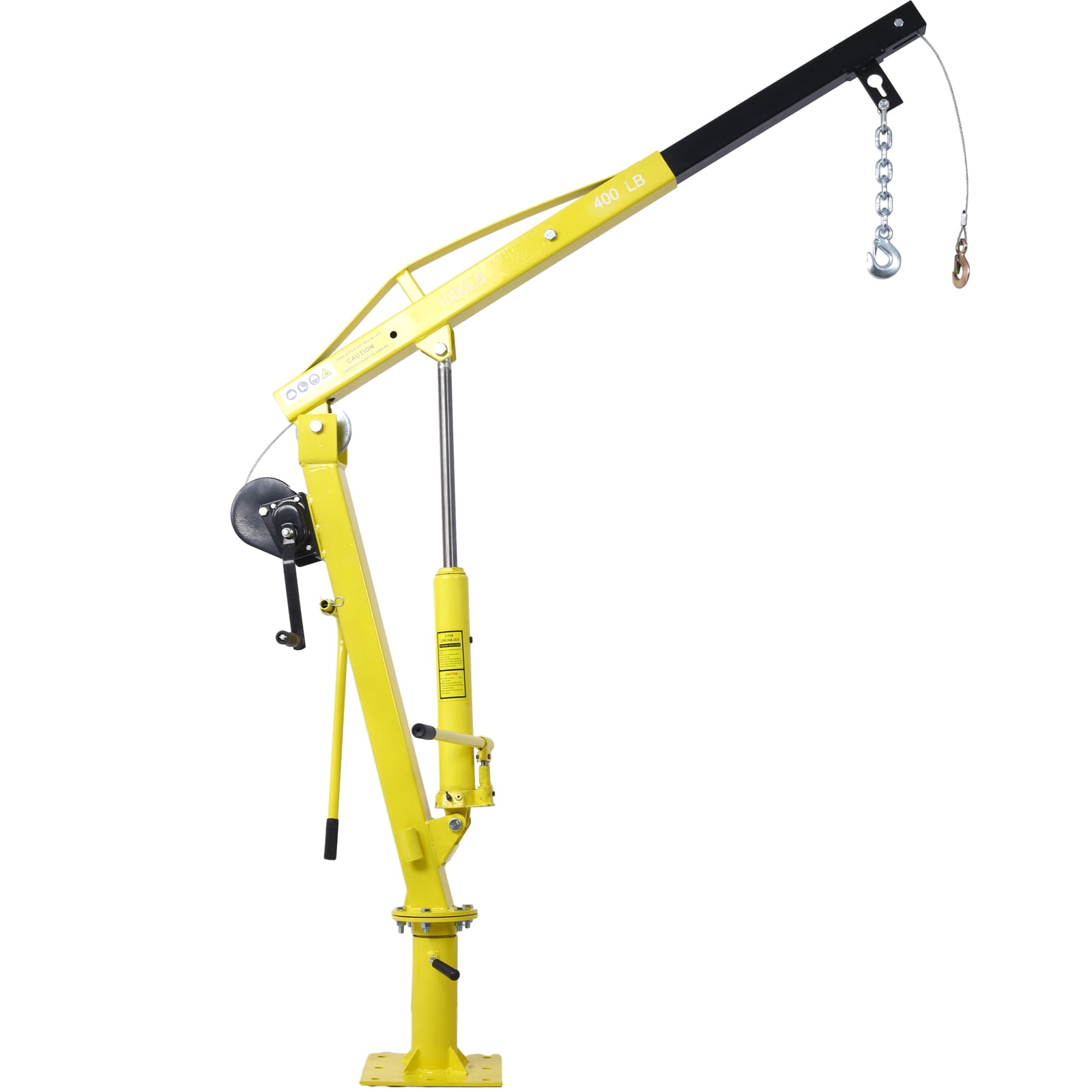 Truck Crane – Heavy-Duty Hydraulic Pickup Truck Bed Hoist with Hand Winch, 360° Swivel Jib Crane, 44.5" to 59" Boom Extension, Portable Engine Lifting Hoist for Trailers & Garages 1000 LB