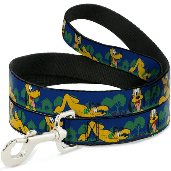 Disney Pet Leash, Dog Leash, Pluto Poses Landscape Blue Green, 6 Feet Long 0.5 Inch Wide