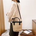 thumbnail image 3 of Bolsa De Hombro Bolso de hombro de paja con forma de cubo para mujer, bolsos cruzados tejidos de PU negro Ndcxsfigh Para Estrenar, 3 of 8