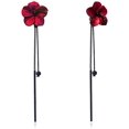 thumbnail image 1 of UBIUO Boho Unique Long Tassel Flower Dangle Earrings Matte Metal Floral Drop Stud Earrings Statement Bar Ear Drop for Women, 1 of 5