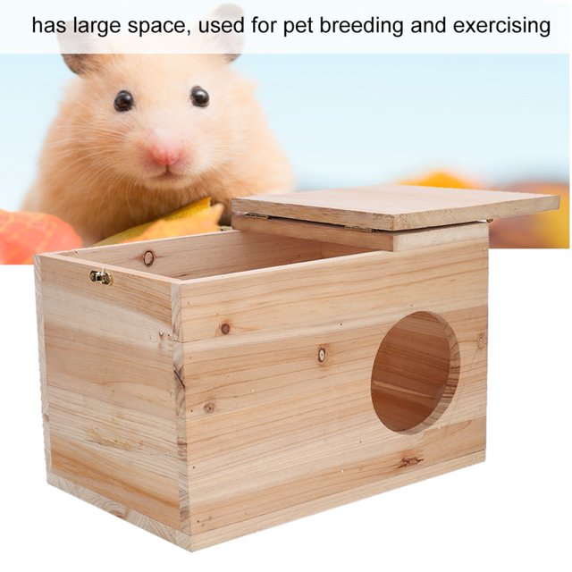 Safe Durable Wood Pets Animal Chinchilla Squirrel Nesting House Cage With Easy Installation, Large Breeding Space For Activities