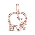 thumbnail image 3 of 10kt Rose Gold Womens Round Diamond Elephant Animal Pendant 1/6 Cttw, 3 of 3