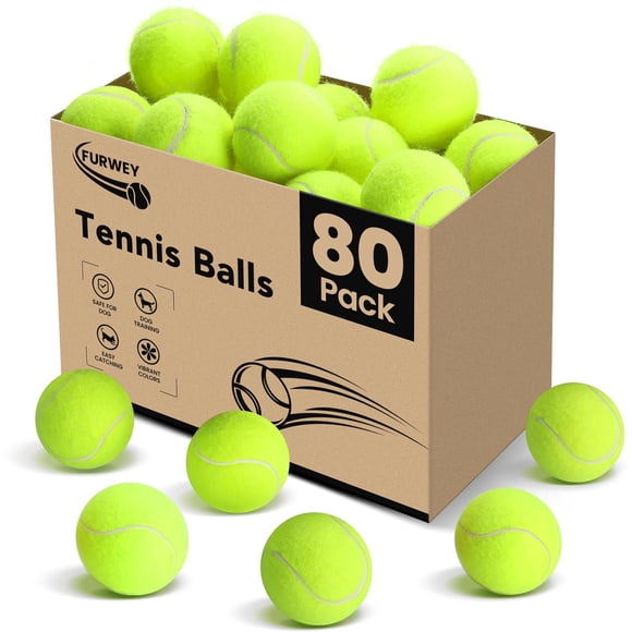 Pelotas de tenis FURWEY, paquete de 80, engrosadas y de alta elasticidad