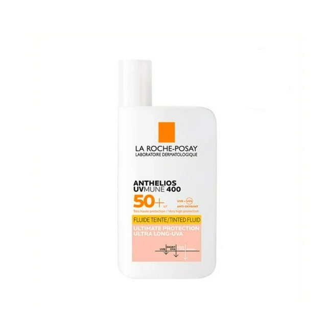 Protector Solar Facial La Roche-Posay Anthelios UVMUNE Fluido Invisible Con Color para Todo Tipo de Piel FPS50+ 50ml