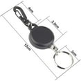 thumbnail image 2 of Porte-clés Rétractable 4pcs, Bobine de Badge Rétractable Robuste avec Câble en Acier de 60cm / 23.6inch, Noir, 2 of 5
