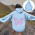 thumbnail image 2 of Womens Oversized Hooded Sweatshirt Pink Ribbon Graphic Long Sleeve Cancer Awareness Hoodies Fall Fashion Tops 2025, 2 of 5