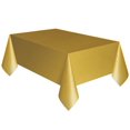 thumbnail image 1 of Gold Rectangular Plastic Table Cover, 54" x 108", 1 of 2