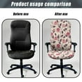 thumbnail image 4 of Renewold Vintage Pink Rose Office Chair Cover for Armrest Chairs Stretch Desk Computer Chair Slipcover Removable Non-slip High Back Chair Cover Valentines Day Home Decor, S, 4 of 7