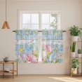 thumbnail image 2 of Easter Eggs Kitchen Curtains 45 Inch Length, Spring Daisy Eucalyptus Leaves Light Blue Wood Tiers Curtains for Bathroom Bedroom Cafe, Light Filtering Small Window Treatment Drapes 2 Panels 42"Wx45"L, 2 of 8