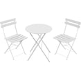thumbnail image 2 of LAUSAINT HOME 3-Piece Outdoor Folding Bistro Set, Outdoor Furniture Set with Premium Frame for Balcony, Garden, White, 2 of 8