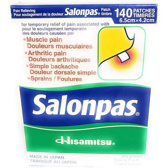 SalonPas Pain Relieving Patch - 140 Patches 6.5 x 4.2 cm