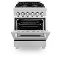 thumbnail image 4 of ZLINE 24" 2.8 cu. ft. Dual Fuel Range with Gas Stove and Electric Oven in Stainless Steel and Black Matte Door (RA-BLM-24), 4 of 5