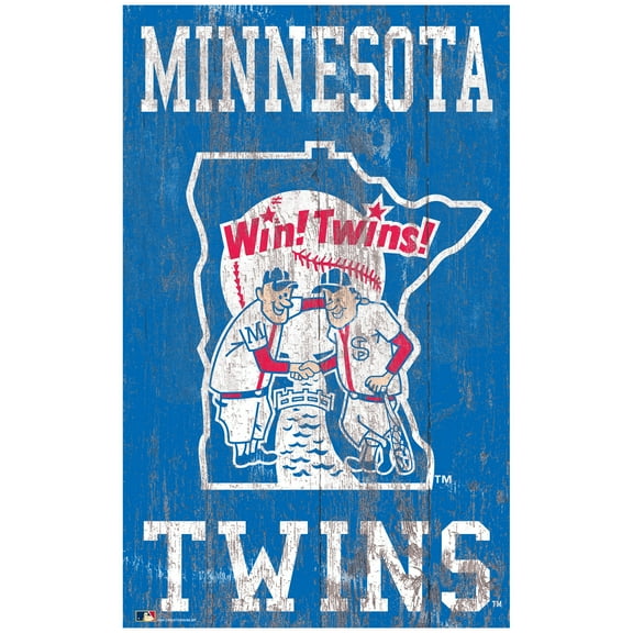 Minnesota Twins 11'' x 19'' Heritage Distressed Logo Sign