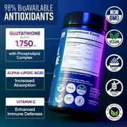 ALPHA FLOW 1750 mg Liposomal Glutathione Veggie Capsules with Vitamin C & Antioxidant Complex, 120 Caps