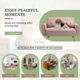 thumbnail image 5 of Sobaniilo 47" Small Modern Loveseat Sofa, Mid Century Linen Fabric 2-Seat Sofa Couch Tufted Love Seat with Back Cushions and Tapered Wood Legs for Living Room, Bedroom and Small Space (Pink), 5 of 8