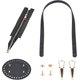 thumbnail image 1 of Kit de tejido para bolso DIY: base ovalada para bolso de piel sintética negra, correa para el hombro, cremallera para coser bolsos con herrajes metálicos., 1 of 7