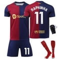 thumbnail image 1 of GZSL 2425 Barcelona Home Football Training Kit, Number # 11 Soccer Jerseys & Tops, Colorful Short-Sleeve Adult Football Jersey with White Lettering and Small Logo Four-Piece Set/XL, 1 of 9