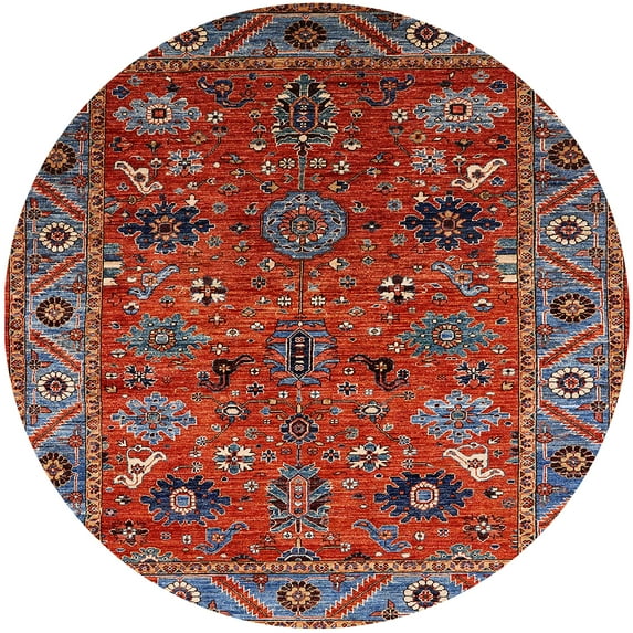 Ahgly Company Machine Washable Indoor Round Industrial Modern Rose Dust Purple Area Rugs, 5' Round