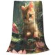 thumbnail image 2 of Balery Cute Kitten Water Lilies Manta de Felpa Suave y Acogedora – Cobija de Franela Aterciopelada para Cama, Lavable y Cálida para Sofá, Mascotas, Transpirable-60"x50", 2 of 7