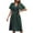 Green, variant on Bigersell Womens Summer Midi Dress Wrap V-Neck Short Sleeve Casual Loose Button-Down Dress with Belt Pleated A-Line Cocktail Party Swing Sundress Business Dresses, Black XL