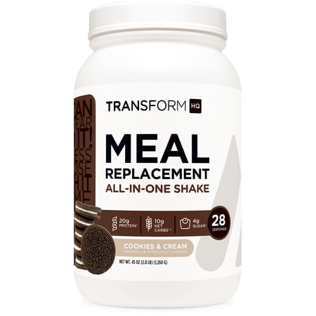 TransformHQ Meal Replacement Shake Powder 28 Servings (Cookies & Cream) - Non-GMO