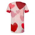 thumbnail image 4 of Lmnyox Women's Short Sleeve Shirt Heart Graphic V Neck Button Tunic Tops Valentine's Day Casual T Shirt Clothes, 4 of 5