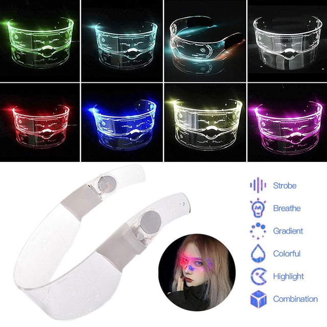 LED Visor lentes cras luminosas electrónico accesorio para fiesta de cumpleaños de Navid