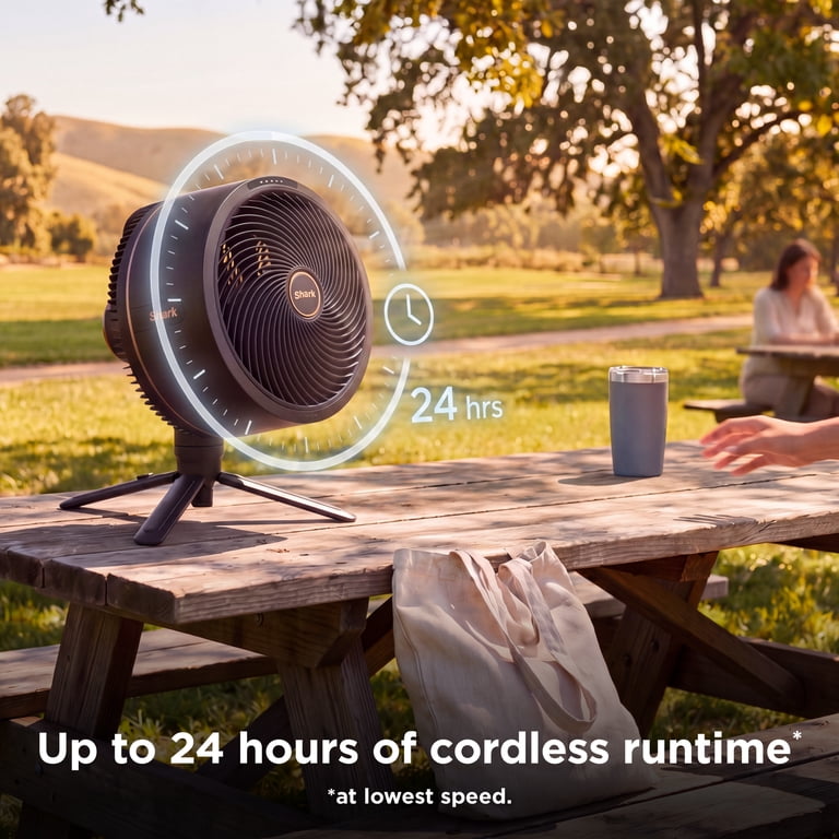Shark FlexBreeze Cordless Fan, 24-Hr Battery, Pedestal & Tabletop