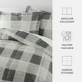 thumbnail image 5 of Noble Linens 2-Piece Gray Gingham Print Comforter Set, Twin/TwinXL, 5 of 13