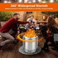 thumbnail image 6 of Towallmark 21.6 Inch Stainless Steel Smokeless Fire Pit with Removable Ash Pan & Stand, Wood Burning and Portable for Garden Use, 6 of 8