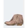 thumbnail image 4 of J. Adams Marrow Chunky Boot - Western Fringe Cowboy Low Bootie Heel - Ankle Strap Open Toe High Block Sandals for Women, 4 of 6