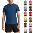 thumbnail image 2 of AHTJRT Boys Swimsuits Crewneck Shirt Swim Tops and Board Shorts Lightweight Summer Rash Guard Short Sleeve Bathing Suits Orange 5-6 Years, 2 of 10