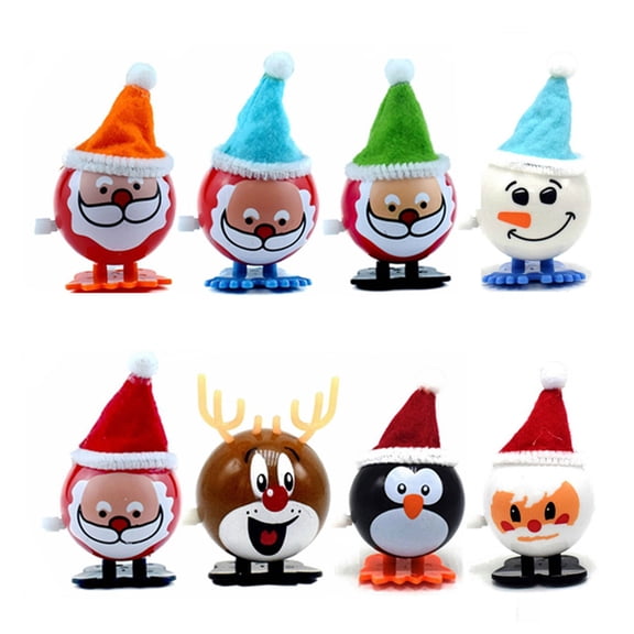 Bearachild ABS Jumping Toys Santa Claus surge regalos de Navidad para niños y estos juguetes saltarán o saltarán Kits de decoración para fiestas 8 piezas