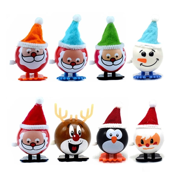 Toystoory Regalos de Navidad, cadena de Papá Noel, juguetes para saltar, resorte ligero para niños, Papá Noel Kits de decoración para fiestas 8 piezas