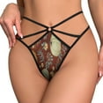 thumbnail image 2 of Autumn Pumpkins Maroon Background Open Type Women's Panties Crotch Opening G-strings Thongs Lingeries Underwear, 2 of 7