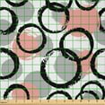 thumbnail image 2 of Ambesonne Geometric Fabric by the Yard Microfiber, Brushstroke Circle Art, 2 Yards, Blush Grey, 2 of 2